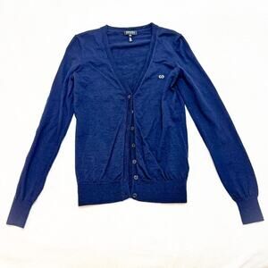 Escada Sport Navy Blue Button Down Cardigan Sweater Size XS